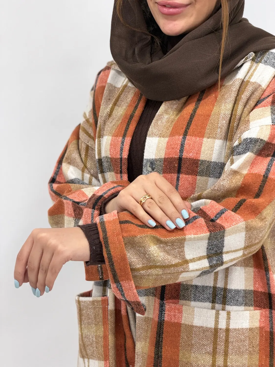 شکت پشمی چهارخونه بنفشه